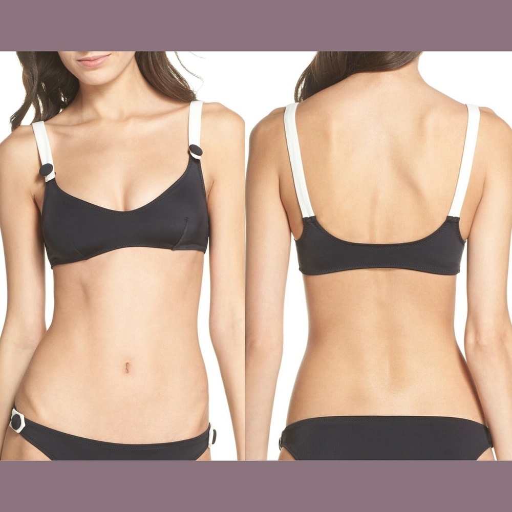 NEW $88 Solid & Striped The‎ Tessa Bikini Top in Black [SZ Large ]